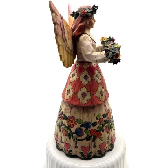 Jim Shore Angel Of Gratefulness Figurine Handcrafted 10" Tall Floral Design - Picture 3 of 6